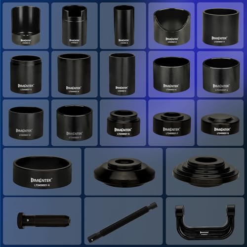 Ball Joint Press Kit 21pcs, Master Ball Joint Removal Tool with C-Frame, Heavy Duty Upper and Lower Ball Joint Service Set for 2WD 4WD Car Light Truck (Black) - color: Black