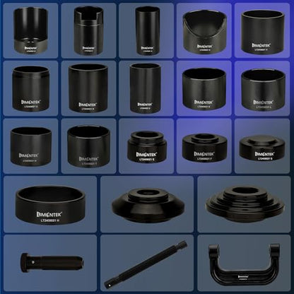 Ball Joint Press Kit 21pcs, Master Ball Joint Removal Tool with C-Frame, Heavy Duty Upper and Lower Ball Joint Service Set for 2WD 4WD Car Light Truck (Black) - color: Black