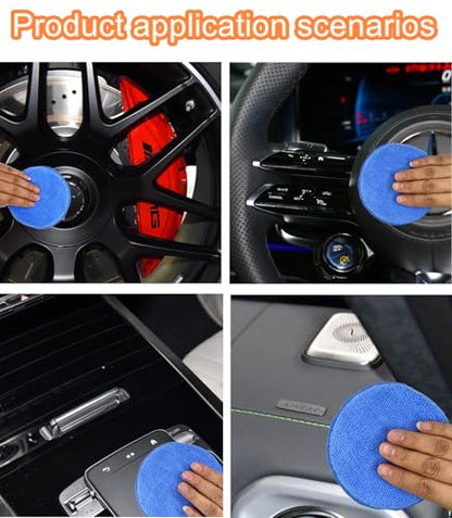 8-Pack 5" Microfiber Wax Applicator Pads & Professional Car Wax Applicator, Foam Polishing Pads for Car Fine Polishing & Cleaning