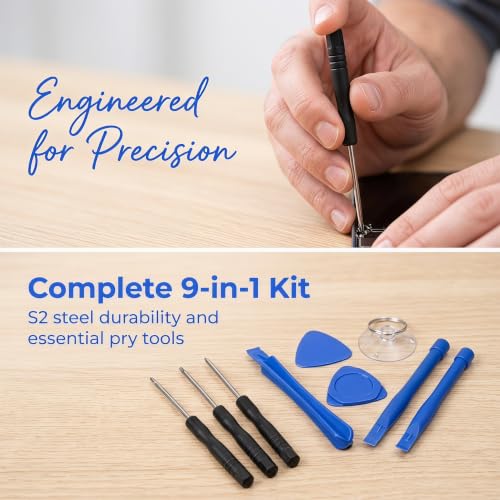 Spudger Pry Tool Kit 9 Piece Opening Tool, Plastic & Metal Spudger Tool Kit, Ultimate Prying & Open Tool for iPhone, Laptop, iPad, Cell Phone, MacBook, Tablet, Computer, Electronics Repair - size: 9-in-1