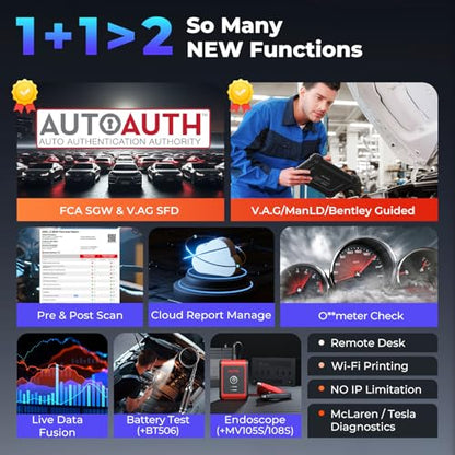 Autel MaxiSys MS909 Intelligent Scanner: 2026 MS909 Same as Ultra MS919, Up of MS908S PRO II Elite II PRO, Motor TruSpeed Repair as Ultra S2, Topology 2.0, ECU Programming, 40+ Resets, 3K+ Test
