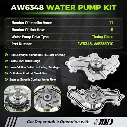 3.5 Ecoboost Timing Chain Kit with Water Pump with Camshaft Holding Tool Kit 303-1248 Fits 2011-2017 Ford F150 Explorer Flex Taurus Edge Mustang 3.5L 3.7L, Lincoln MKS MKX MKZ AT4Z6268A | OE Standard Direct Fit | ALL-IN-ONE MASTER KIT | With Water Pump -