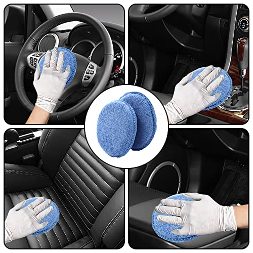 Fasmov Microfiber Applicator Pads Wax Applicator, 20 Pack Foam Applicator Pads Car Wash Sponge, Buffing & Detail Polishing Foam Pads for Car Cleaning and Fine Polishing (5" Diameter, Blue)