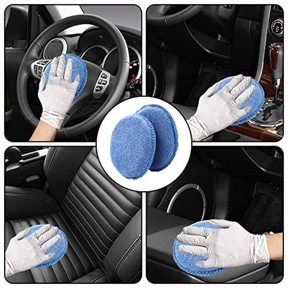 Fasmov Microfiber Applicator Pads Wax Applicator, 20 Pack Foam Applicator Pads Car Wash Sponge, Buffing & Detail Polishing Foam Pads for Car Cleaning and Fine Polishing (5" Diameter, Blue)