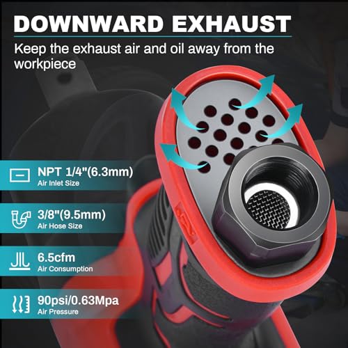 XIIW 3/4 Inch Air Impact Gun, Max Nut-busting Torque 1950 ft-lbs | Heavy Duty 7000RPM 3/4 Air Impact Wrench, Twin Hammer Pneumatic Impact Wrench for Automobile Repair - size: ‎‎3/4 inch | 1950 ft-lbs