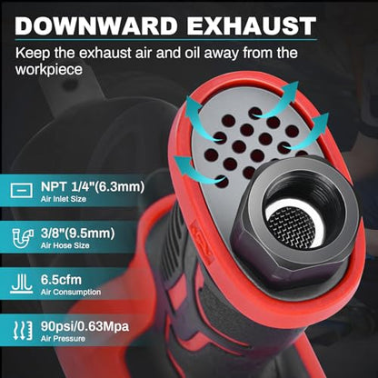 XIIW 3/4 Inch Air Impact Gun, Max Nut-busting Torque 1950 ft-lbs | Heavy Duty 7000RPM 3/4 Air Impact Wrench, Twin Hammer Pneumatic Impact Wrench for Automobile Repair - size: ‎‎3/4 inch | 1950 ft-lbs
