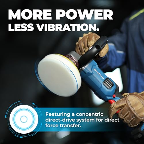 Dong Cheng 20V Brushless Cordless Polisher, Includes 4.0Ah Batteries, 500-3000RPM Buffer Polisher, 6-Speed with 6" Car Polisher Pad, Rotary Polisher for Car Detailing & Polishing.