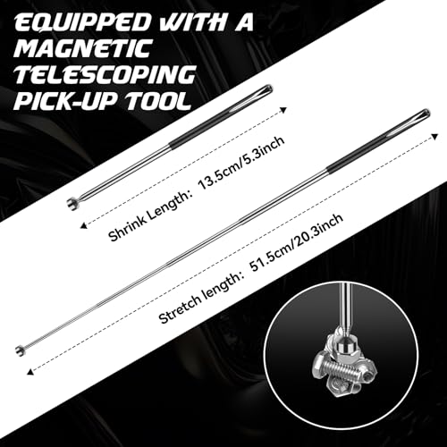 DISEN Double Jointed Extra Long Flex Head Ratchet Wrench Set, 6 PCS Metric 8-19mm Box End Ratcheting Wrench with a Magnetic Pickup Tool Kit, 72-Teeth, Cr-V Steel,12 Point Combination Wrench set - size: Silver Double Jointed SET