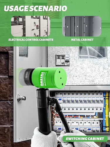 AMZCNC Hydraulic Knockout Punch Kit 8Ton 1/2-2in Electrical Conduit | Electricians Panel Punching Steel Aluminum Brass Copper Electrical Wiring Cabinet Installation Industrial Construction Repair - style: 1/2”~2”