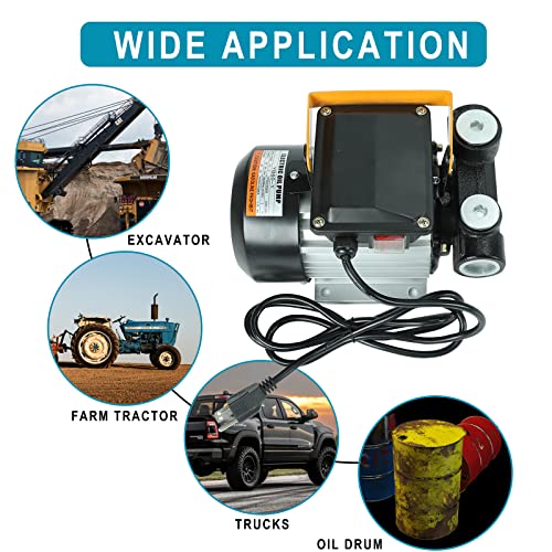 110V AC 550W Self Priming Electric Transfer Pump, 60L/min Oil Transfer Pump Fuel Diesel Kerosene Biodiesel Pumps For Vehicles, Construction Sites, Farms - style: 110V 550W