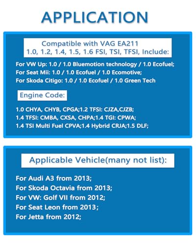DPTOOL Engine Timing Tool Set for VAG EA211 1.0L 1.2L 1.4L 1.6 FSI TSI TFSI | 8PCS Camshaft and Crankshaft Timing Tool for VW Audi A3 Golf VII Jetta Skoda Octavia Seat Leon EA211 Petrol Engine - size: 8PC