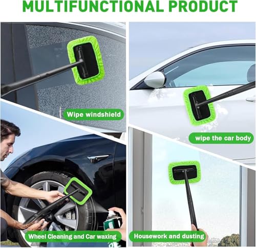 Xindell Interior Windshield Cleaner Tool – Inside Car Window Cleaning Kit with 22“ Detachable Handle, Interior Windshield Squeegee for Clear Vision, Auto Detailing Kit for Car, Home & Outdoor Windows - size: 2pack