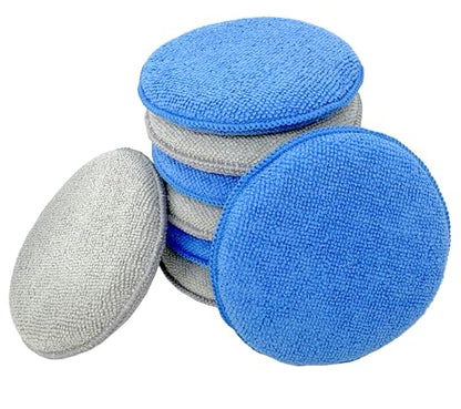 8-Pack 5" Microfiber Wax Applicator Pads & Professional Car Wax Applicator, Foam Polishing Pads for Car Fine Polishing & Cleaning