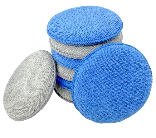 8-Pack 5" Microfiber Wax Applicator Pads & Professional Car Wax Applicator, Foam Polishing Pads for Car Fine Polishing & Cleaning