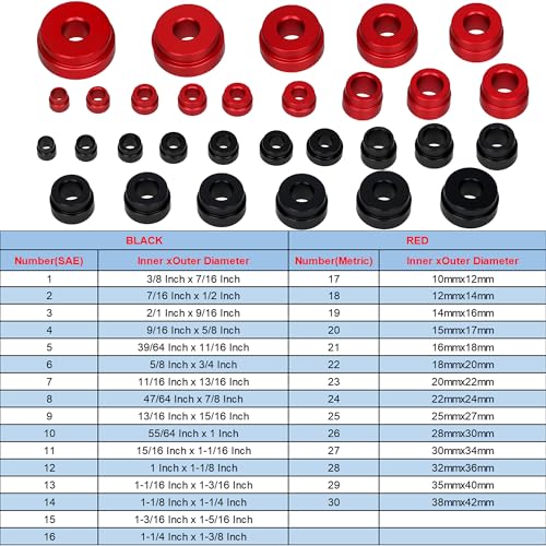 Bearing Press Kit, Bearing Race and Seal Driver Set, Bearing Race Punch Set with Seal Driver and Bearing Adapters, Bearing Seal Driver Kit (43 Piece Bearing Press Kit) - size: 43 Piece Bearing Press Kit