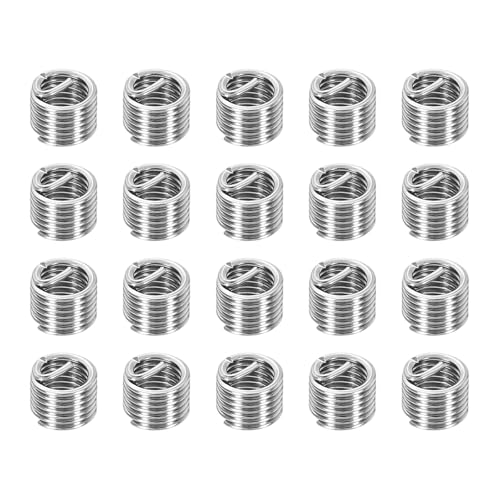 PATIKIL Wire Thread Inserts M3x0.5 Metric 1.5D 4.3mm, 20Pcs 304 Stainless Steel Helical Coiled Wire Screw Threaded Sleeve Sheath for Mechanical Equipment Automotive Repairs - size: M3x0.5, 4.3mm