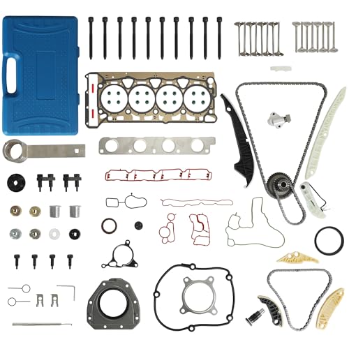 Timing Chain Kit & Tool Kit Head Gasket Set Fit For VW Audi 2.0T 2008-2015 | Engine Intake Exhaust Valves Fit For Jetta Tiguan Golf GTI EOS Passat Beetle Audi A4 Q5 TT 06H109467N 06H109469AD 06H109469T