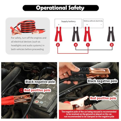 67" 150A Car Jumper Cables Heavy Duty,Automotive Battery Jumper Cables with Anti-Slip Alligator Clips,Essential Jumpers Cable Kit as Emergency Roadside Assistance Tool