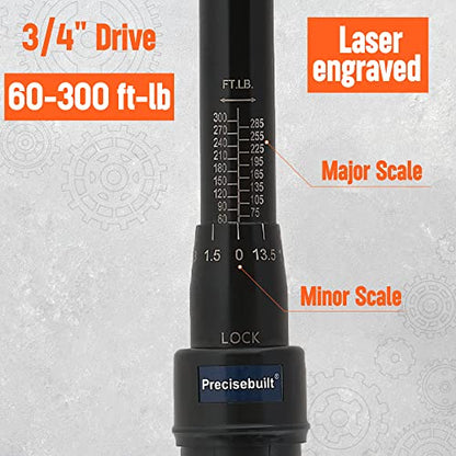 3/4" Drive 60-300 ft-lb Click Tech Torque Wrench - size: 3/4" DR. 60-300 ft-lb