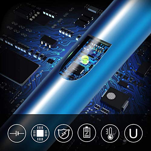 VEHHE Rechargable Lighter, Electric USB with LED Battery Display Safety Switch Longer Flexible Neck Arc Candle Lighter for Camping Cooking BBQs - color: Blue