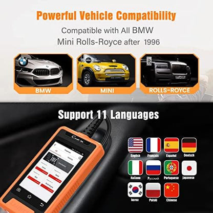 Launch Diagnostic Scanner Tool for BMW, 2024 Enhanced Multi-System OBD2 Scanner, Auto Fault Code Reader with Bi-Directional Control & Battery Registration for BMW After 1996