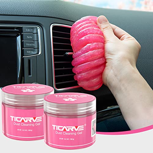 TICARVE 2Pack Cleaning Gel Car Putty Car Clean Putty Gel Auto Tools Car Interior Cleaner Car Cleaner Car Cleaning Slime Car Assecories Keyboard Cleaner Rose (320g/11.2oz) - color: Rose Red 2 Pack