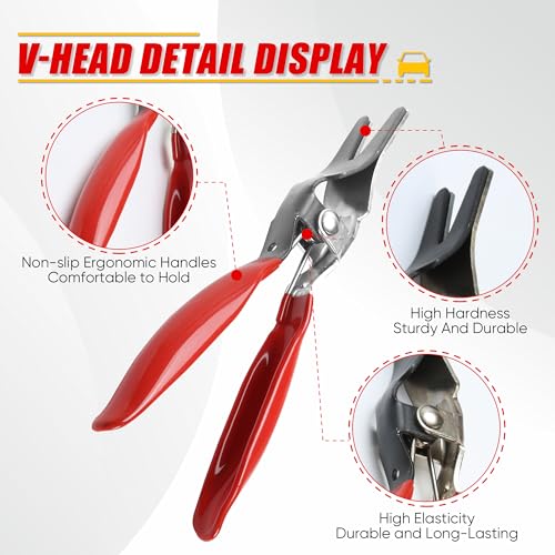 Automotive Electrical Disconnecting Pliers & Carbon Steel Hose Removal Tool | Oiforce Removal Pliers for Fuel and Vacuum Line Hose Removal with Non-slip Handles and Carbon Steel Heads,3 Packs