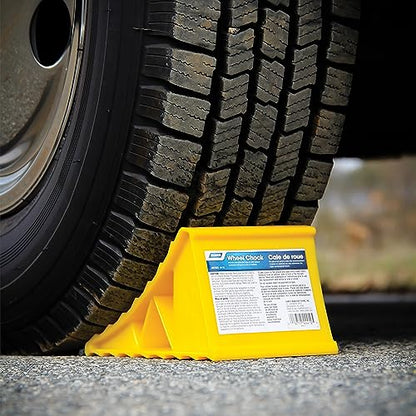 Camco Standard Wheel Chock for Trailers&RVs-Heavy Duty Trailer Wheel Chock Constructed of Durable Plastic w/UV inhibitors-for Use w/Tires Up to 26-inches-Re-Hitch in Confidence-44412,(Pack of 6) - size: Standard (Pack of 6)