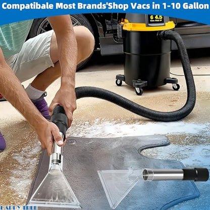 Happy Tree Hand Tool with Large 7-1/2" Clear Head for Upholstery & Carpet Cleaning, Turn Wet-Dry Vac into an Extractor, Detailing Wand Extractor Vacuum Cleaner - size: Large without Water Hose & Spray Nozzle