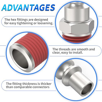ChillWaves A-Style(ARO) Air Plug, 1/4" NPT Male Pneumatic Plugs, Air Compressor Accessories Fittings(30-PACK) - size: 1/4" MNPT, style: PACK OF 30