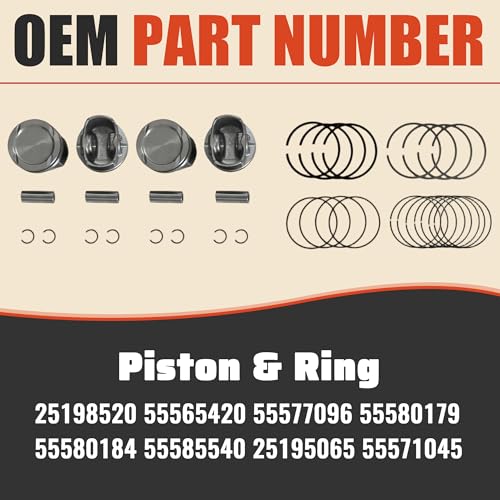 1.4L Engine Head Gasket Set Timing Chain Kit Fit For Chevy Buick L4 2011-16 | Engine Main & Rod Bearing Piston & Rings Fit For Chevy Cruze Sonic Trax Cruze Limited Encore HS26540PT-1 94311S 55577096 - size: timing chain kit head gasket set piston bearing
