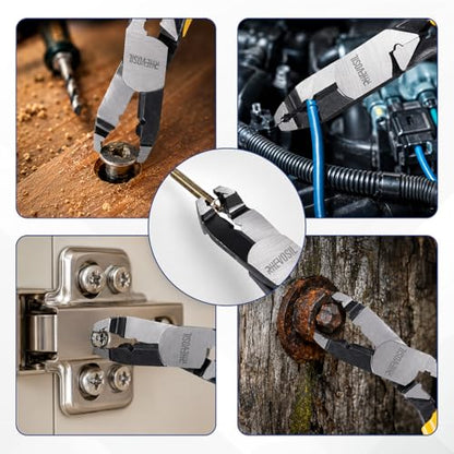 Multi-Function Screw Extractor Pliers, Non-Slip Screw Removal Tool, Extracts Stripped, Broken, Rusted Screws, Screw Pliers for Tightening, Loosening and Gripping Nuts and Bolts, Wire Cutting Function