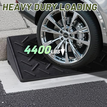 2 Pack Rubber Curb Ramps Driveway ramp, 3 7/8" H, 39.4" L, 9.8" W, Heavy Loading (4400LB)/2 Ton Capacity, Threshold, Motorcycle, Loading, Bikes, Wheelchairs Ramps - size: 3 7/8" Rise