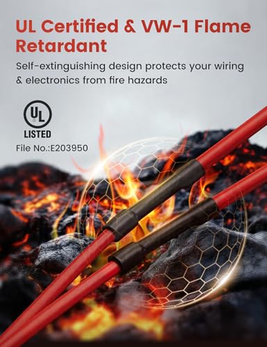 RED WOLF 2:1 Heat Shrink Tubing kit 600Pcs, VW-1 Flame Retardant Heat-Shrink Tube 9 Sizes, Electrical Insulation Wire Wrap UL Certified for Automotive Industrial Home Wiring, Black - color: 2:1 600PCS-Black