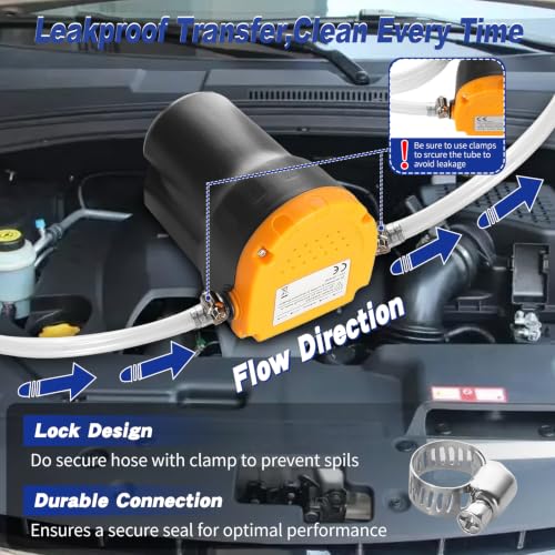 12V 60W Electric Oil Extractor Pump, Auto Overload Protection Oil Change Transfer Pump, Portable Fluid Scavenge Suction Pump for Motor Oil, Gear Oil, Diesel, Cars, Boats, ATVs