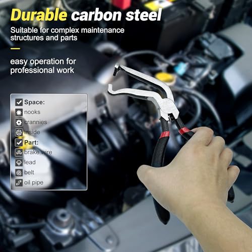 Electrical Disconnect Pliers, Electrical Connector Pliers for Cars(1*Straight&1 * 60°Bend), Fuel Line Tools with Anti-Slip Grip, Fuel Line Disconnect Tool Set for Air Flow Sensors Fuel Injectors