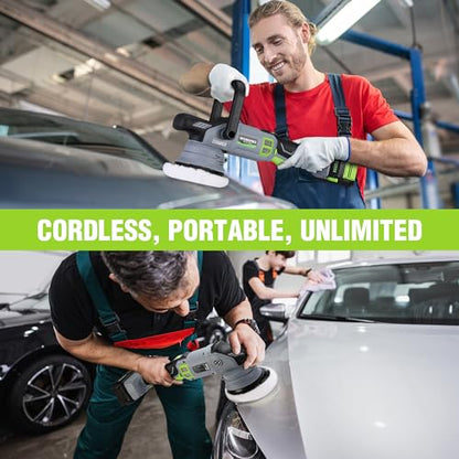 WORKPRO 20V Cordless Car Buffer Polisher Kit with 4.0Ah Battery, 7-Speed | 2000 to 5000 RPM, Pulidora De Autos, for Car Polishing & Waxing