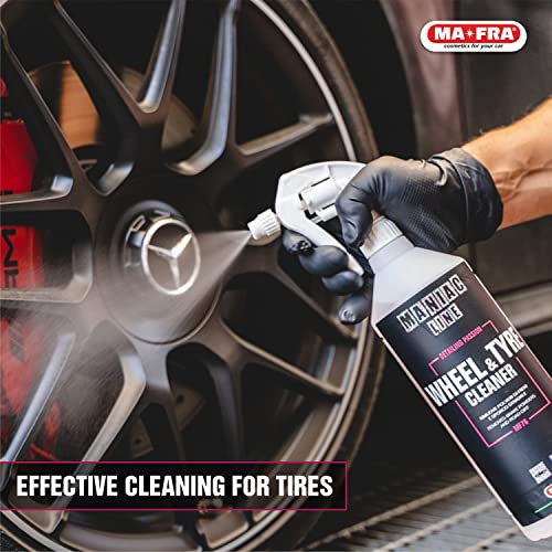 MANIAC LINE MAFRA Wheel and Tyre Cleaner | 2 in 1 for Rims and Tyres | Fast Brake Dust and Road Film Removal | Foam or Spray Application | Safe on Alloy Painted and Clear Coated Wheels | 1 Liter - size: 33.8 Fl Oz (Pack of 1)