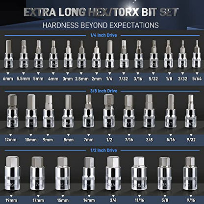 DISEN 32-Piece HEX Bit Socket Set | SAE & Metric Allen Wrench Socket Set with Enhanced Storage Case, Premium Heat Treated Chrome Vanadium Steel & S2 Alloy Steel - style: Hex Bit Socket Set