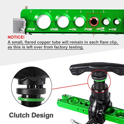 Bonvoisin Flaring Tool 1/4”-3/4” HVAC Single Flare Tool 45° Eccentric Tube Flaring Tool with Clutch Limit Piece for Copper Aluminum Tubing (one piece) - color: One piece