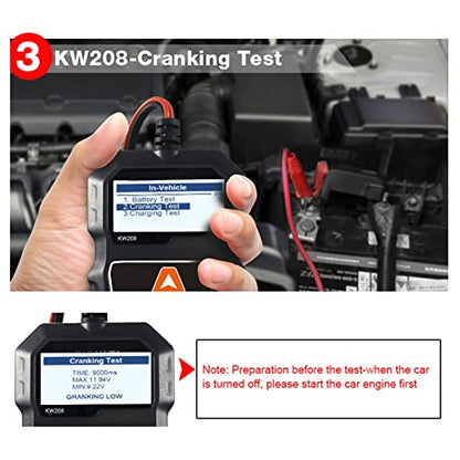 PerGar Car Battery Tester, 12V Car Battery Load Tester Digital Auto Battery Analyzer Automotive Alternator Tester for Truck Marine Motorcycle SUV Boat