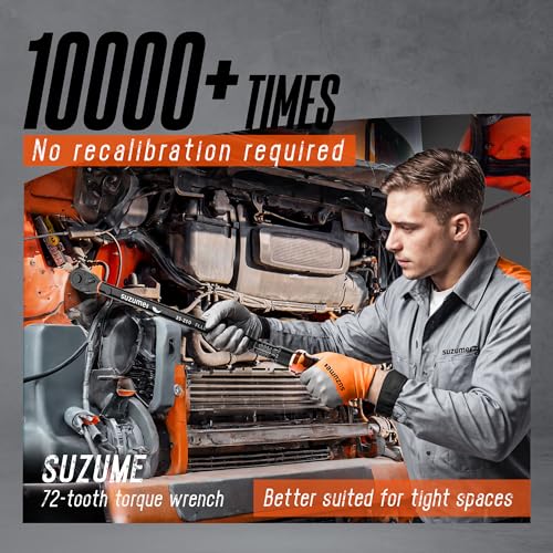 SUZUME Torque Wrench (25-250 Ft. Lb/ 32.5-325 N.m) 72 Tooth Dual-Direction Adjustable Torque Wrench 1/2 Drive with Dual-Scales ±3% High Accuracy 1/2 Torque Wrenches for Trucks - size: 25-250 Ft.Lb, style: 1/2-Inch