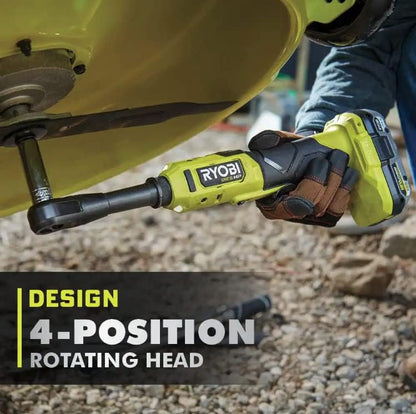 RYOBI ONEAND HP 18V BRUSHLESS Cordless 3/8 in. Extended Reach Ratchet Tool ONLY PBLRC25B | Battery and Charger Sold Separately