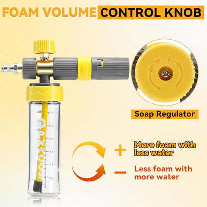 PWACCS Pressure Washer Foam Cannon Pro, Small No-Dilution Foam Gun 200 ML | Power Washer Soap Foam Blaster With Short Gun, 4 Spray Nozzles, For Car Wash - size: 200 ML