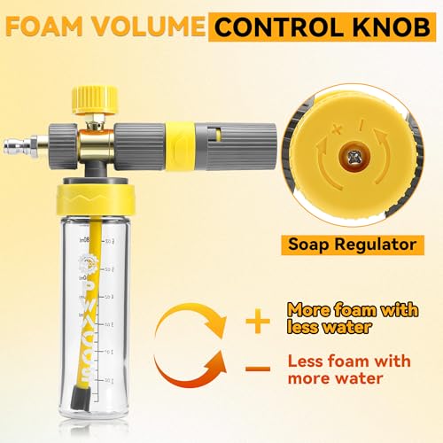 PWACCS Pressure Washer Foam Cannon Pro, Small No-Dilution Foam Gun 200 ML | Power Washer Soap Foam Blaster With Short Gun, 4 Spray Nozzles, For Car Wash - size: 200 ML