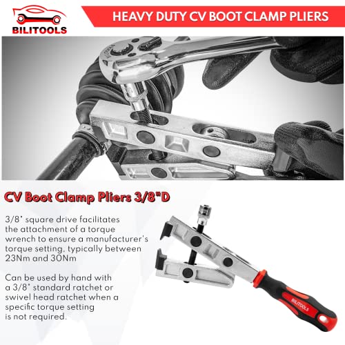 BILITOOLS CV Boot Clamp Pliers, 3/8" Drive, for Ear Clamps | Heavy Duty Construction, Fits CV Joint Axle Boot Clamps, 3/8" Drive, Easy Installation, Durable Design
