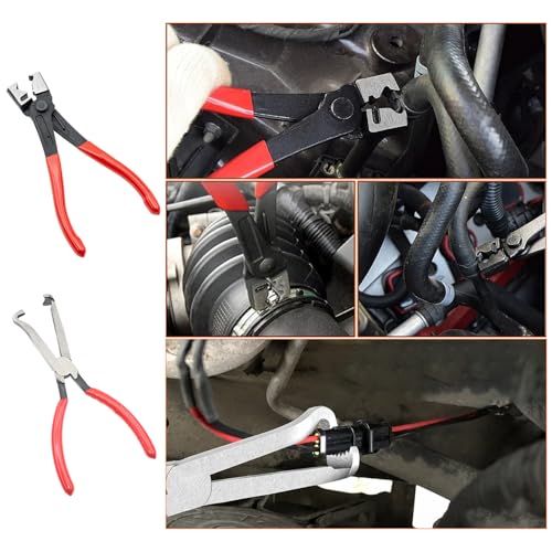 16 Pcs Hose Clamp Pliers Set, Hose Clamp Removal and Installation Tool | with Long Flexible Plier & Electrical Disconnect Pliers for Automotive Coolant Radiator Heater, Water Hoses, Fuel Lines - size: 16pcs