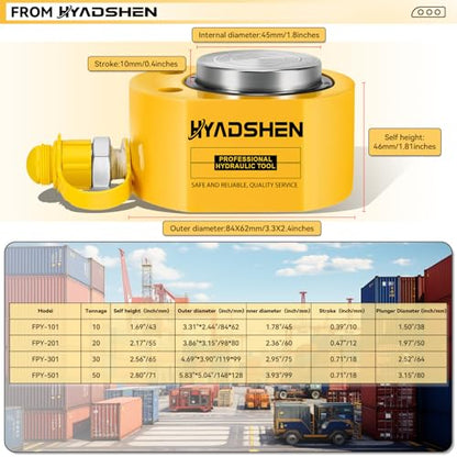 20Ton Hydraulic Cylinder Jack,Low Profile Hydraulic Ram Jack,Hydraulic Porta Power Ram Lifting Jack,Industrial Mini Hydraulic Cylinder - size: 20T