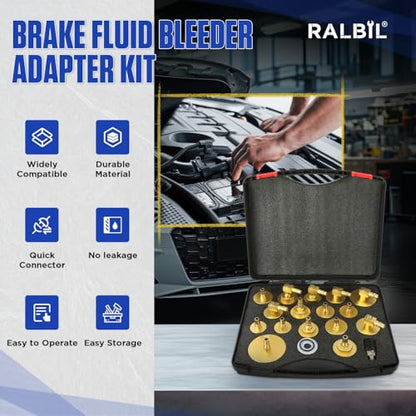20PCS Brake Bleeder Adapter Kit Master Cylinder Bleeder Kit with Quick Connector, Durable & Well-sealed Brake Pressure Bleeder Kit Compatible with Honda Toyota VW Ford