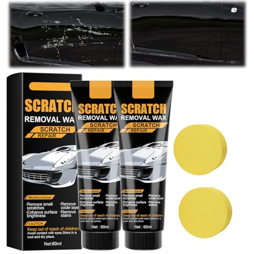 2 Set 2026 New Car Scratch Removal Wax, Scratch Remover for Vehicles, Car Scratch Repair Paste with Sponge, Car Polishing Wax Scratchs Remover Cars Paint Scratchs Repair Kit for Deep Scratches